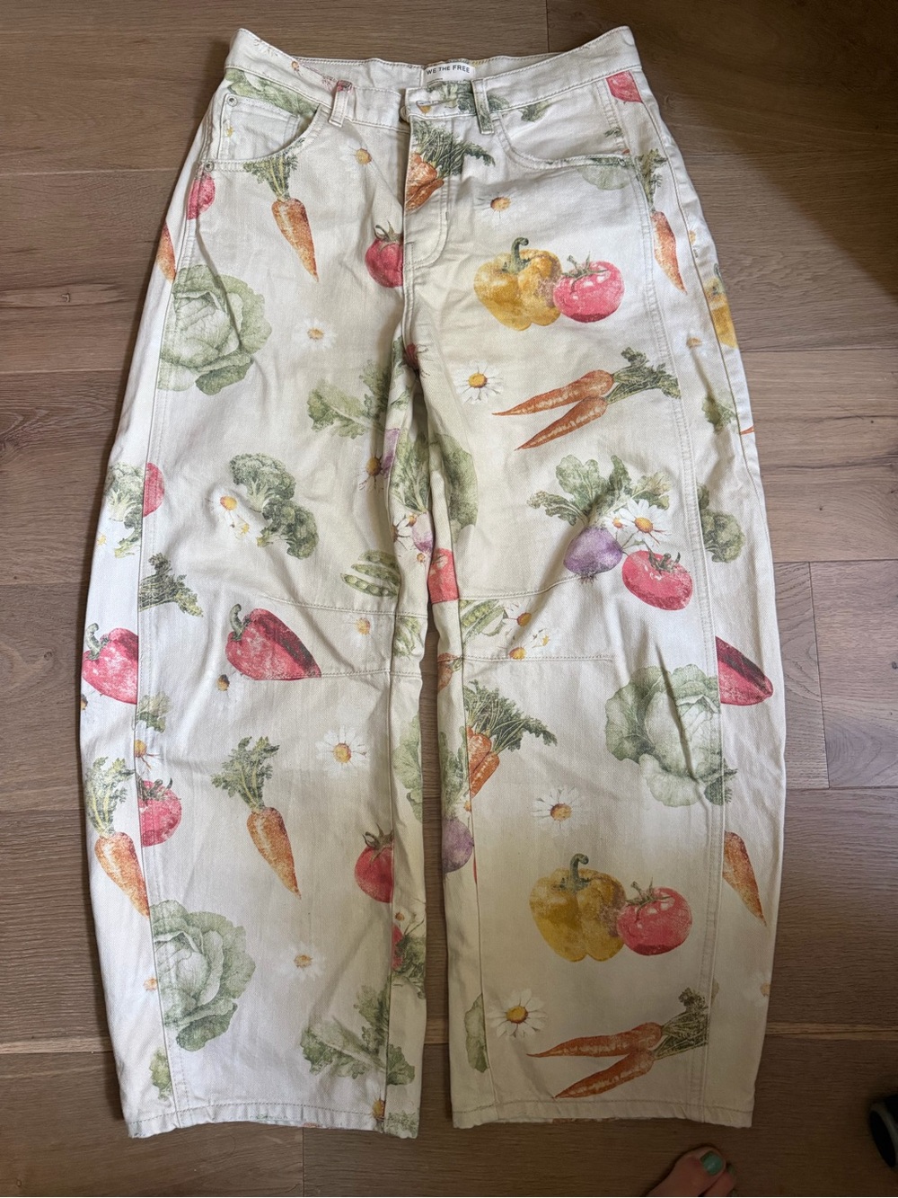 RARE! SOLD out! We the Free People Veggie Garden barrel wide pants print